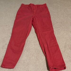 J. Crew Women's Distressed Red Straight Leg Pants
